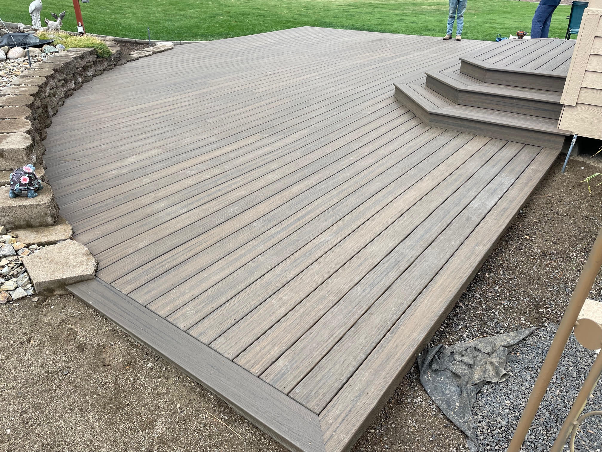 Composite Deck with Curved Stairs